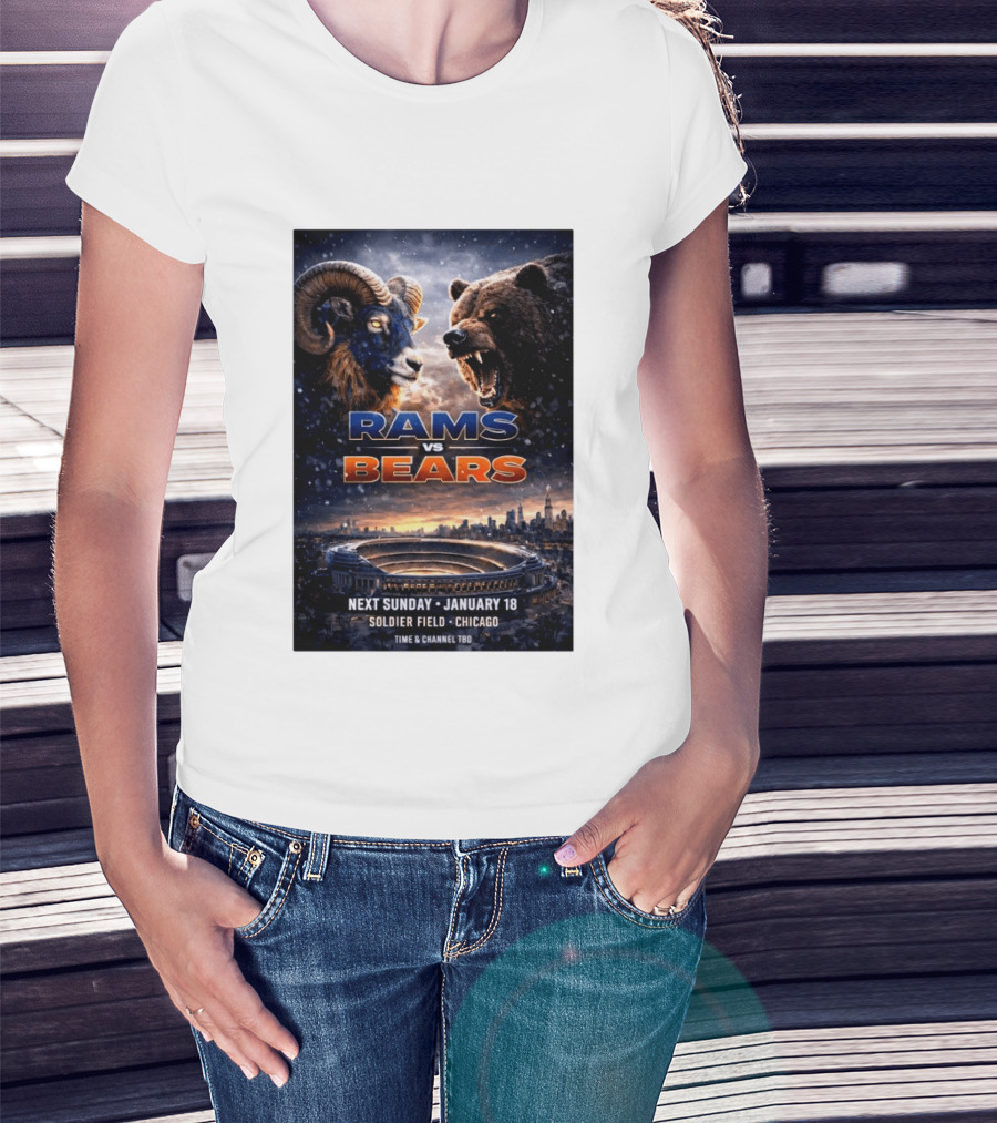 Rams Vs Bears Soldier Field Chicago January 18 2026 T-Shirt