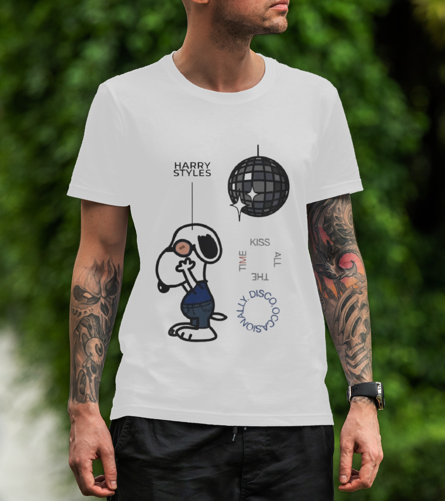 Snoopy Harry Styles Kiss All The Time Disco Occasionally T-Shirt