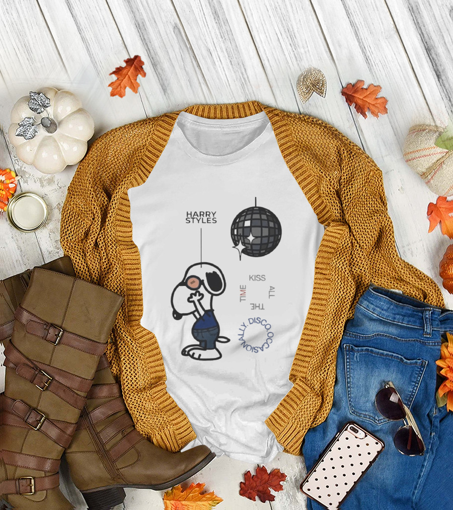 Snoopy Harry Styles Kiss All the Time Disco Occasionally T-Shirt