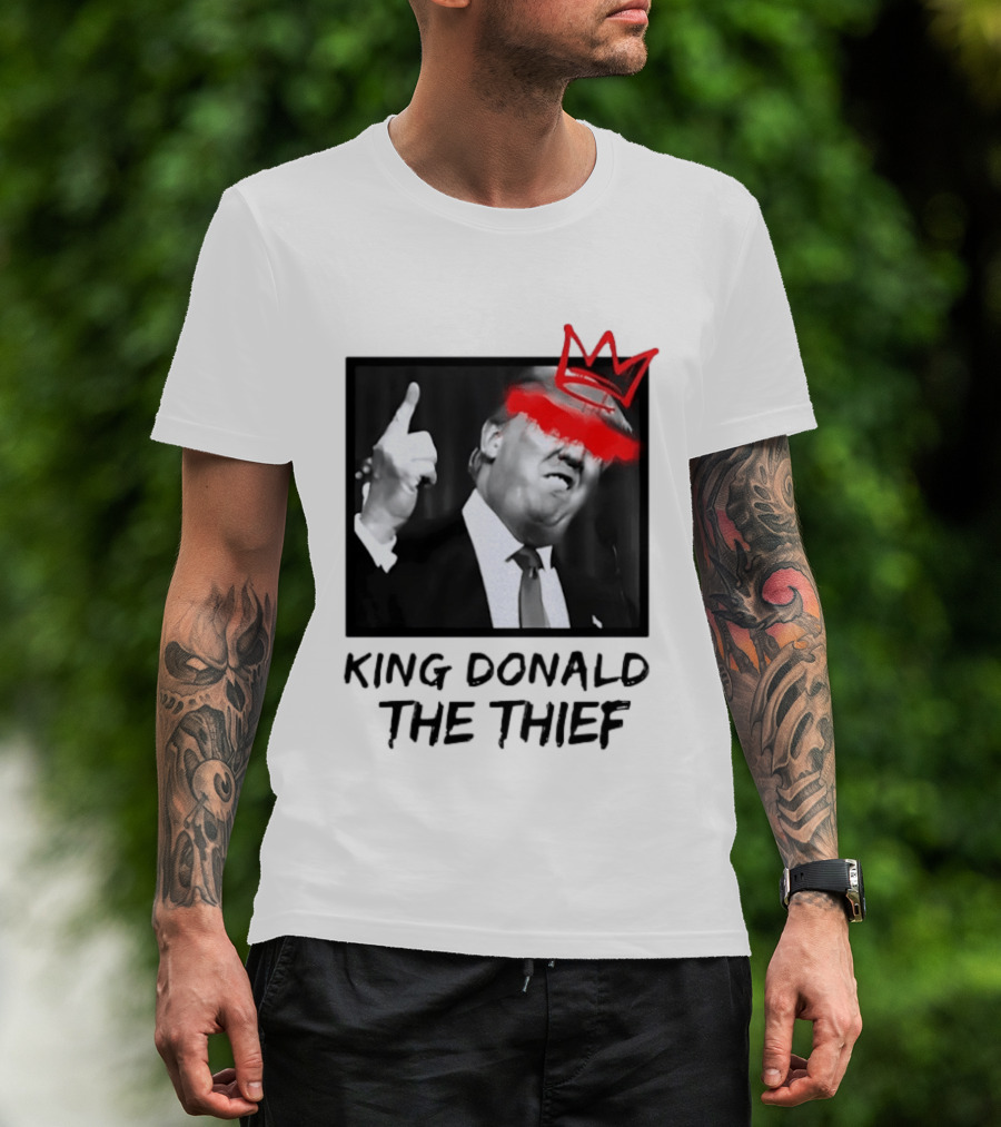 King Donald The Thief Red Crown Graffiti T-Shirt