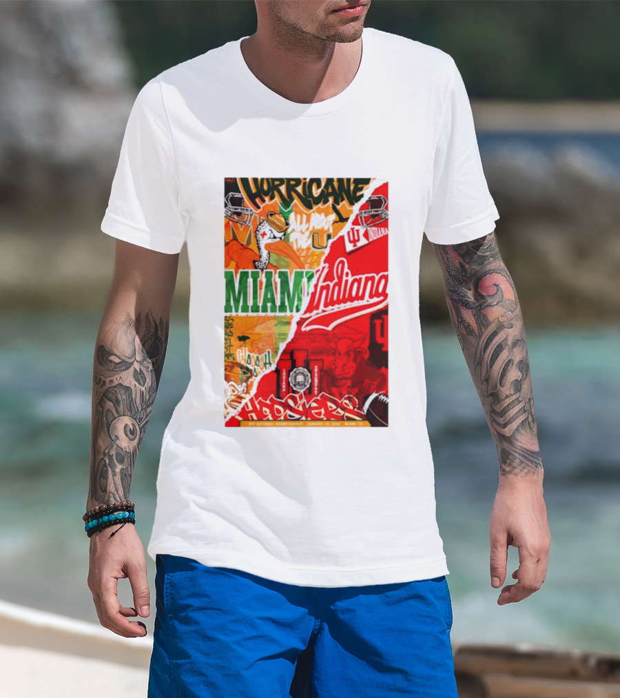 Miami Hurricanes Vs Indiana Hoosiers CFP National Championship January 19 2026 Wynwood Walls T-Shirt