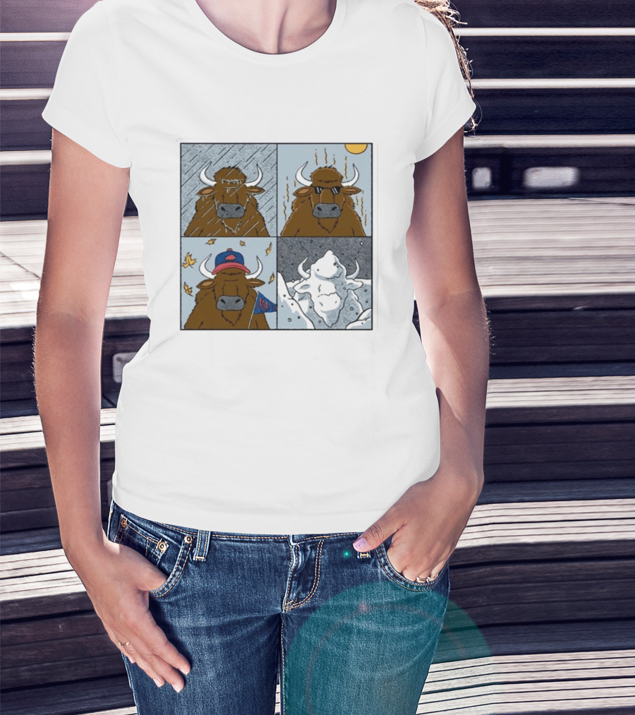 Buffalo Bills Seasons Buffalo Cartoon NFL Sports Fan T-Shirt