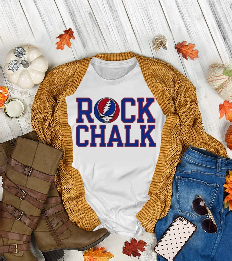 Kansas Rock Chalk Grateful Dead Steal Your Face Collaboration T-Shirt