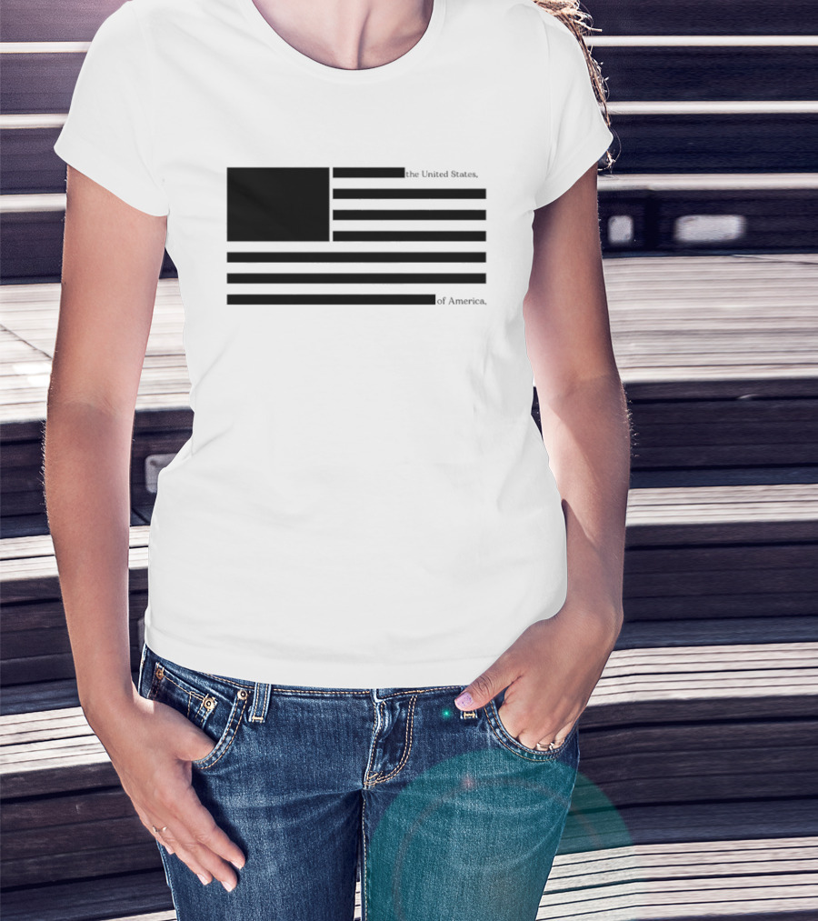 Redacted United States Flag With Blocked Epstein T-Shirt