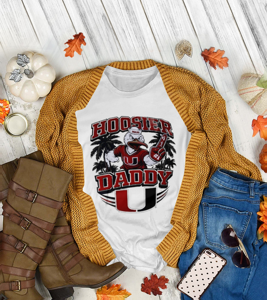Hoosier Daddy Miami Hurricanes Sebastian the Ibis Number One T-Shirt