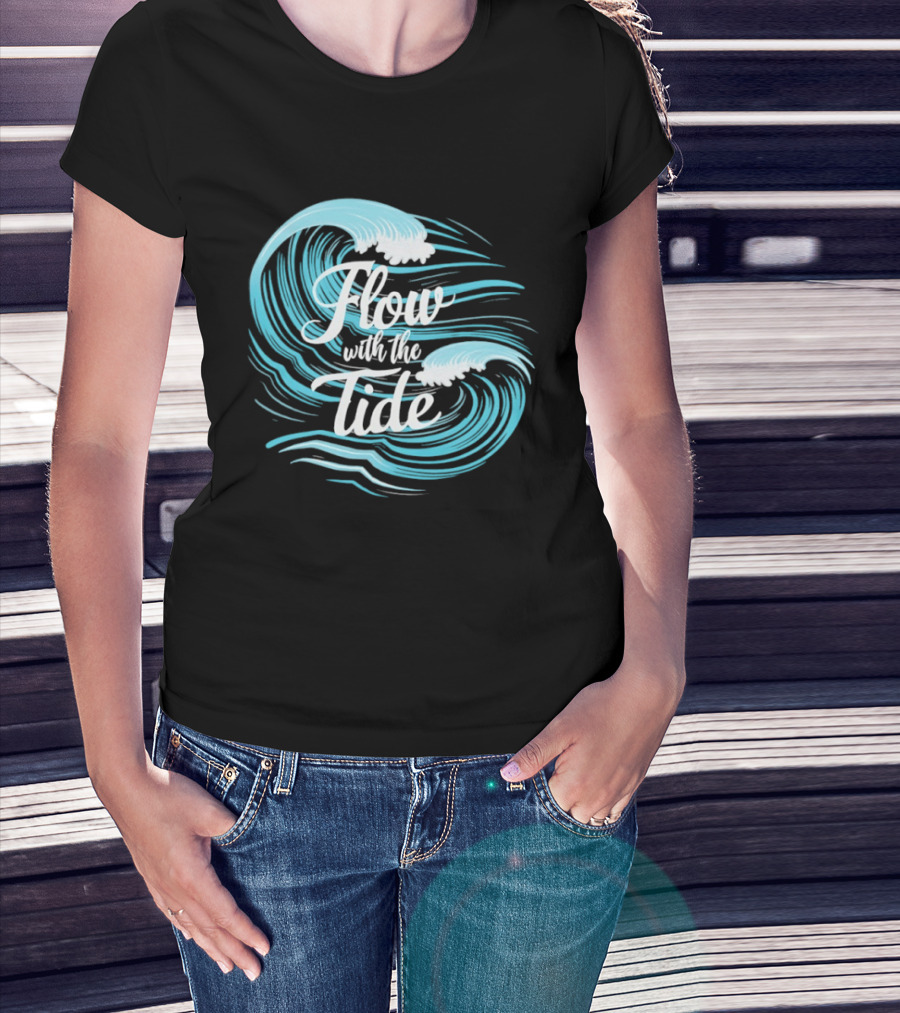 Flow With The Tide Wave Sketch T-Shirt