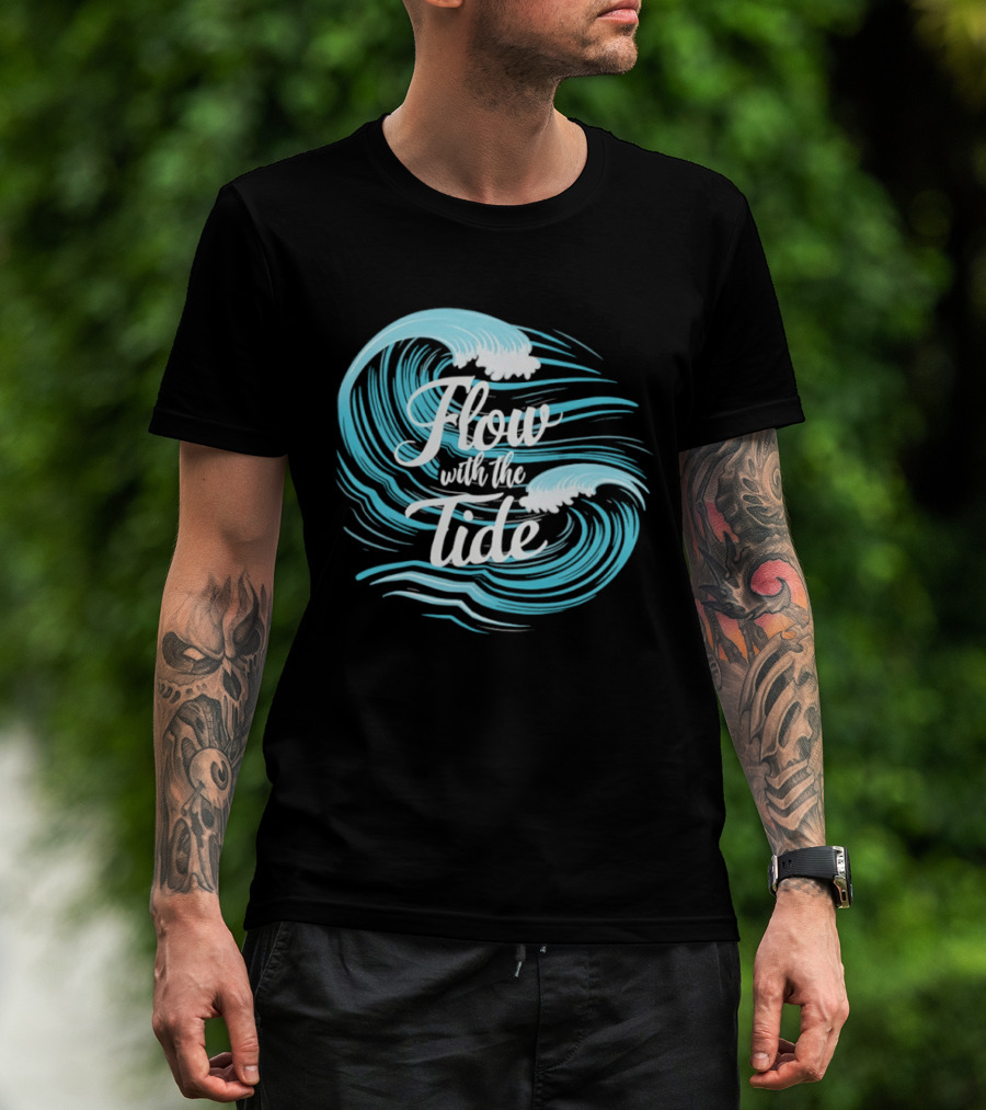 Flow With The Tide Wave Sketch T-Shirt