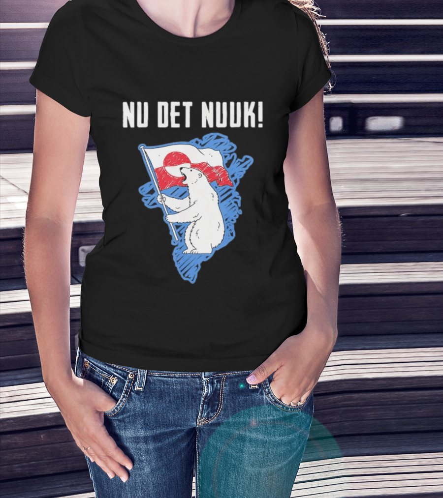 Nu Det Nuuk Greenland Polar Bear Flag T-Shirt