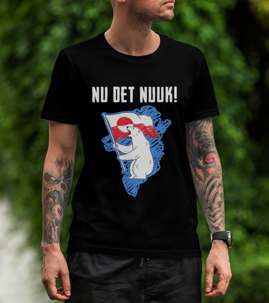 Nu Det Nuuk Greenland Polar Bear Flag T-Shirt