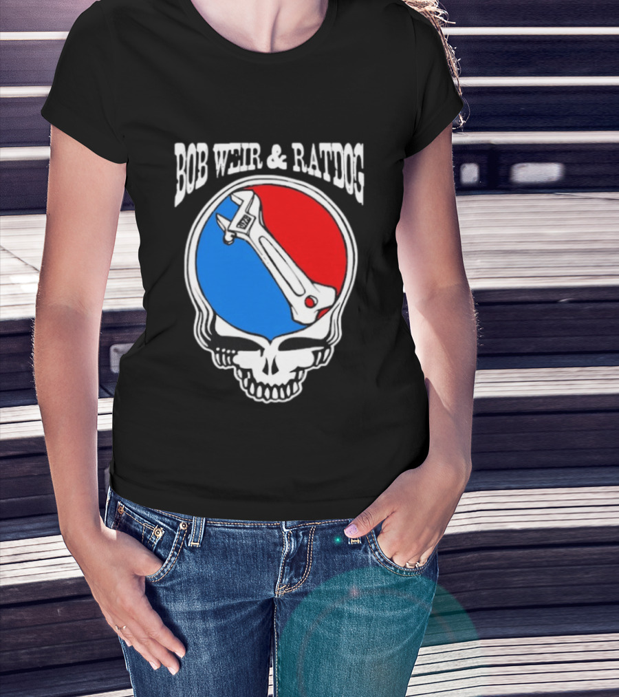 Bob Weir And Ratdog Skull Wrench Red Blue T-Shirt