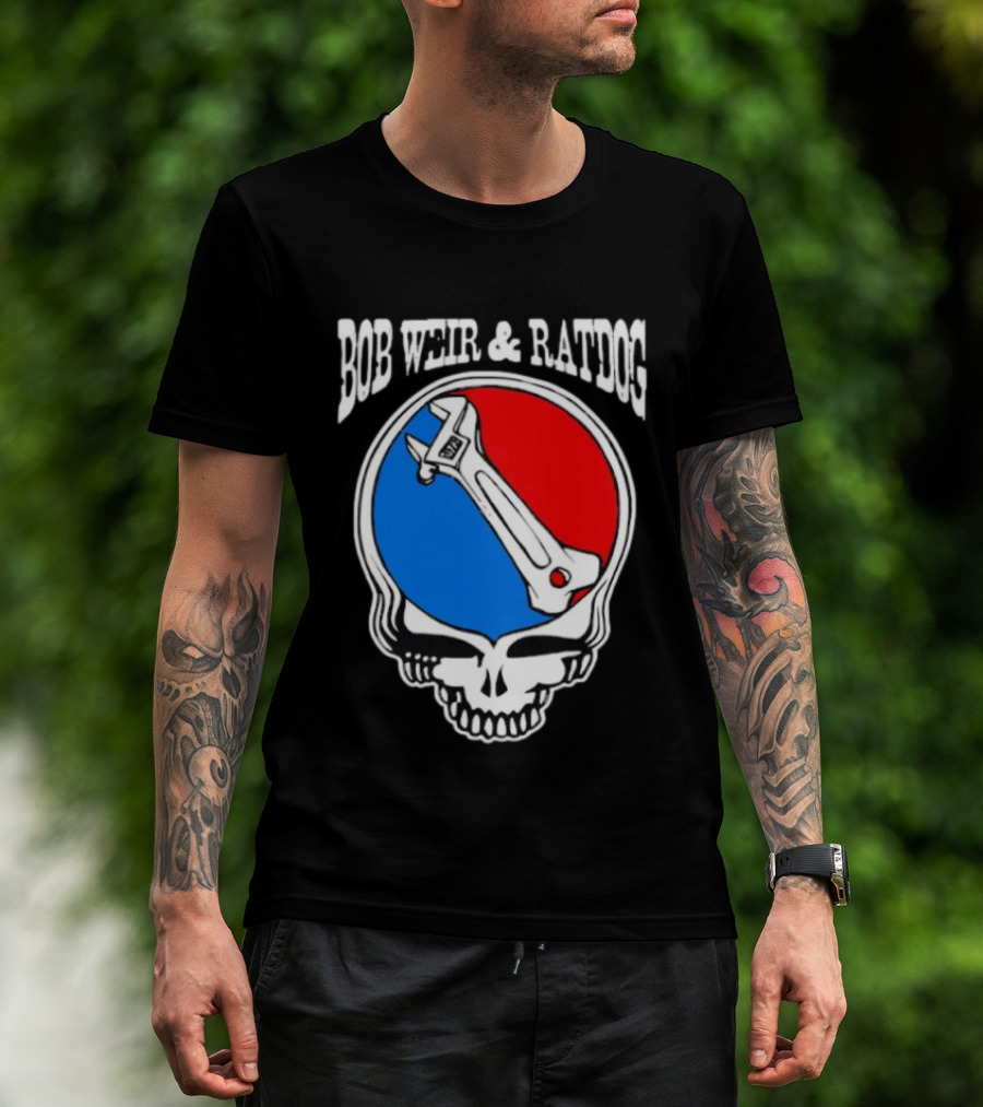 Bob Weir And Ratdog Skull Wrench Red Blue T-Shirt