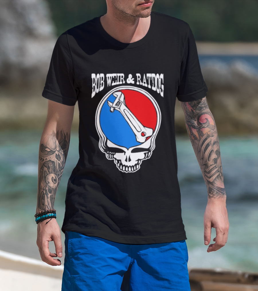 Bob Weir And Ratdog Skull Wrench Red Blue T-Shirt