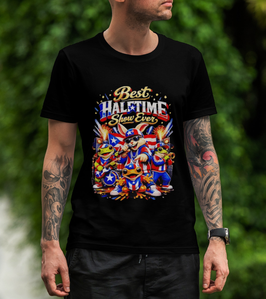 Best Halftime Show Ever Puerto Rico Frog Musicians Extravaganza T-Shirt