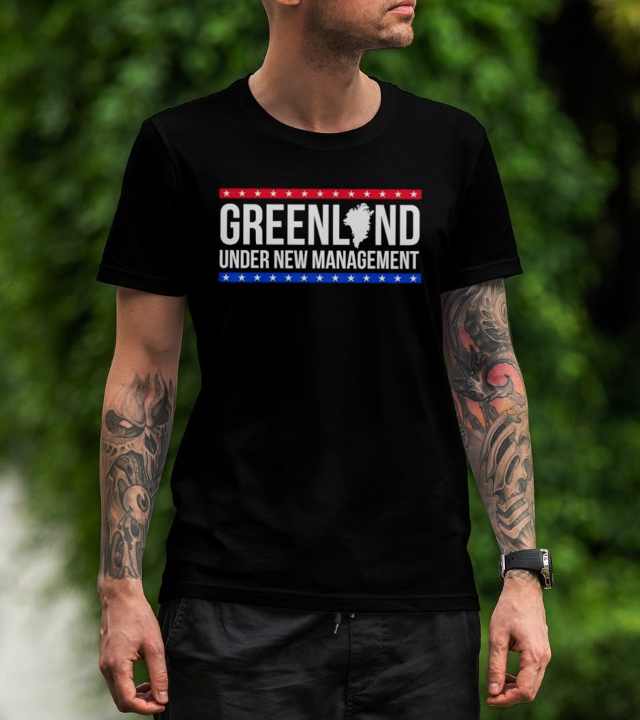 Greenland Under New Management USA Flag Colors Stars T-Shirt