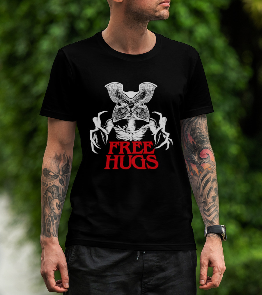 Free Hugs Upside Down Stranger Things Demogorgon T-Shirt