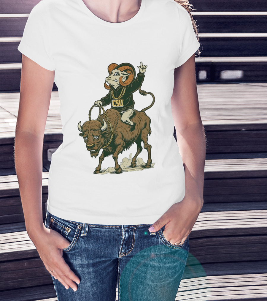 Colorado State Rams CSU Riding Buffalo In Rivalry T-Shirt