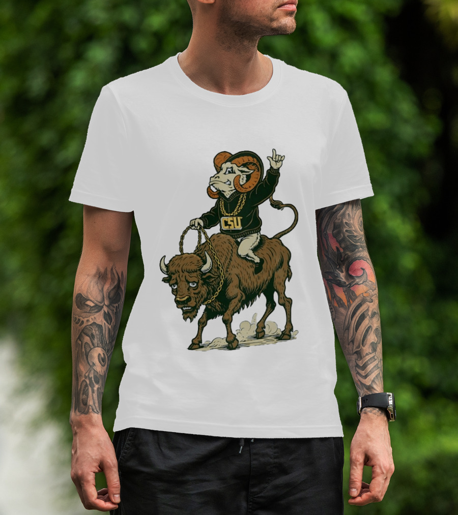 Colorado State Rams CSU Riding Buffalo In Rivalry T-Shirt