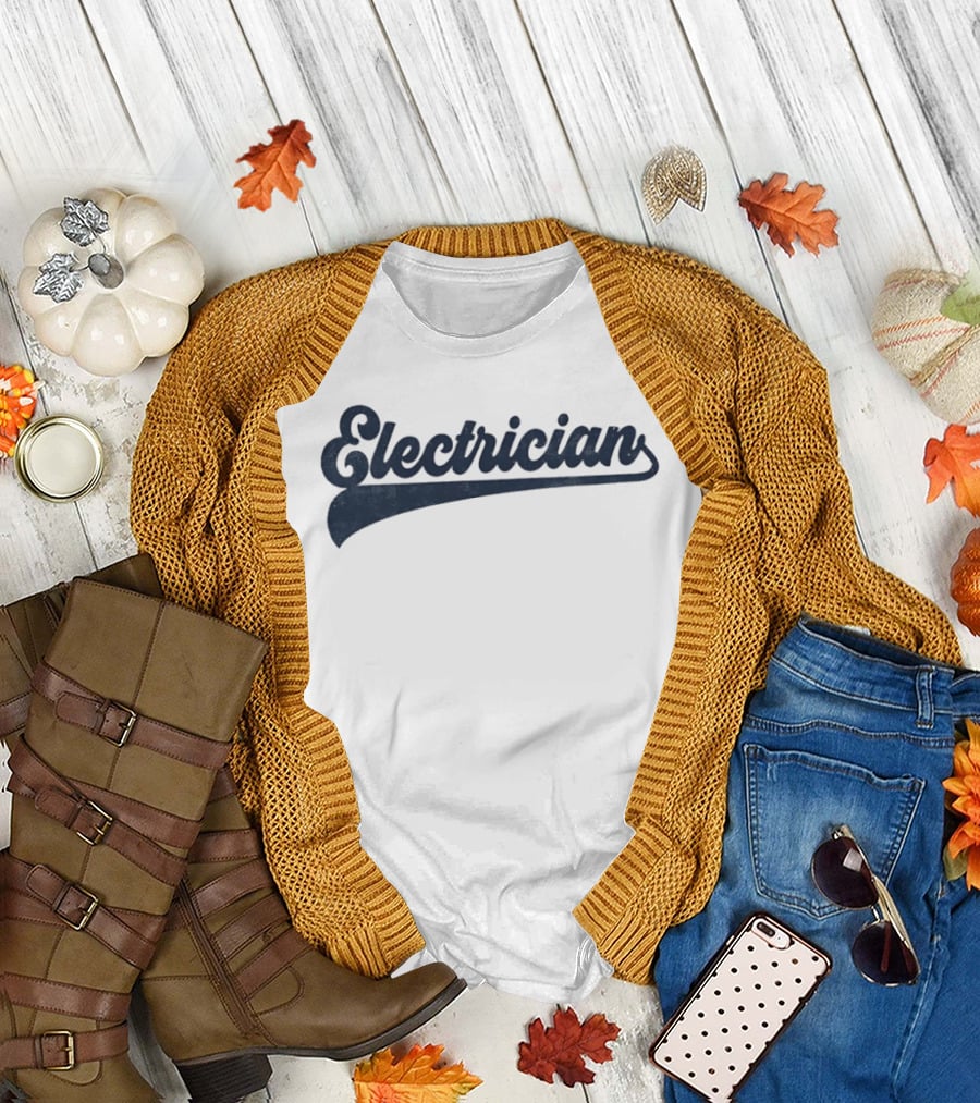 Electrician Script Font T-Shirt
