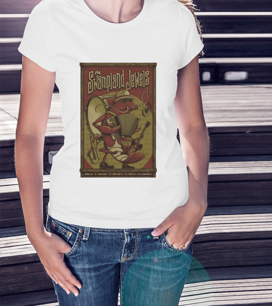 The Swampland Jewels 2026 Tour February Rock Island Davenport North Liberty Iowa City Cedar Rapids T-Shirt