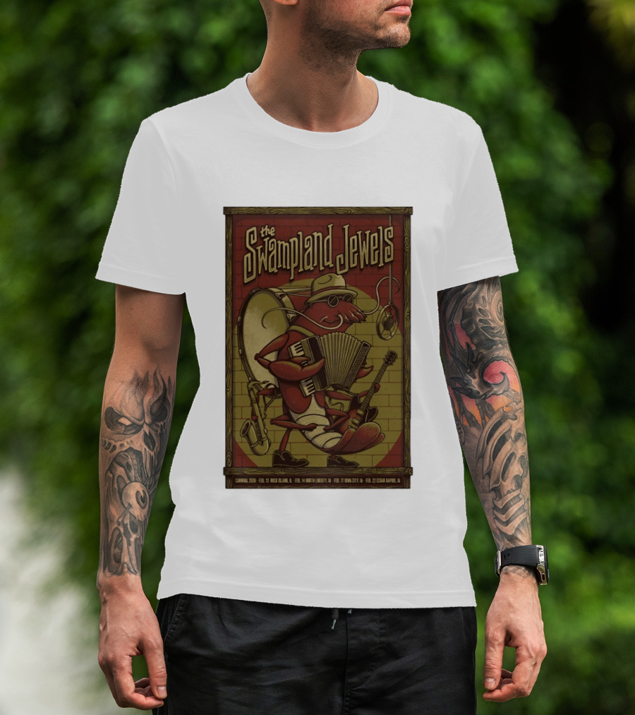 The Swampland Jewels 2026 Tour February Rock Island Davenport North Liberty Iowa City Cedar Rapids T-Shirt