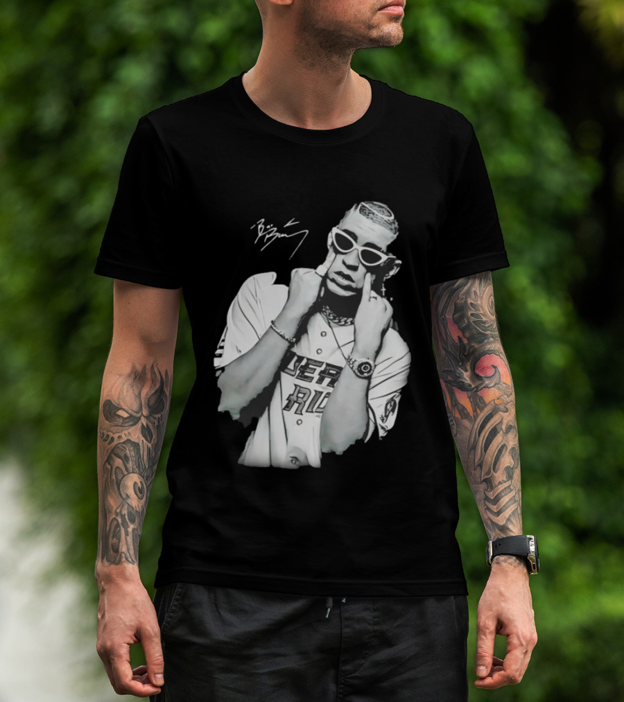 Benito Antonio Martinez Ocasio Bad Bunny Signature Puerto Rico Baseball Jersey Look T-Shirt