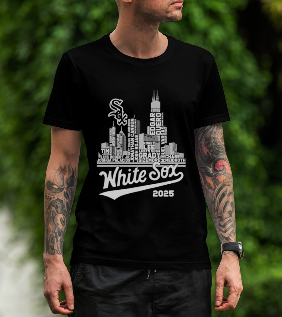 Chicago White Sox 2025 Skyline Players Names T-Shirt
