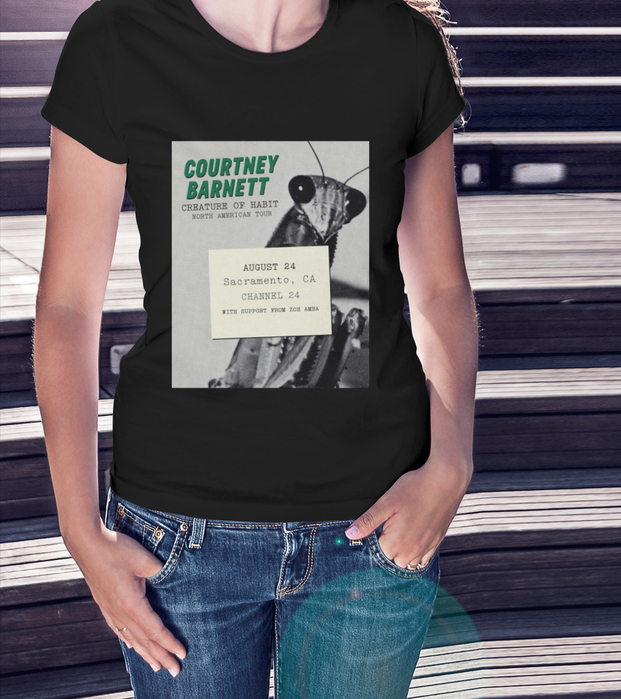 Courtney Barnett Creature Of Habit North American Tour August 24 Sacramento CA Channel 24 Zoh Amba T-Shirt