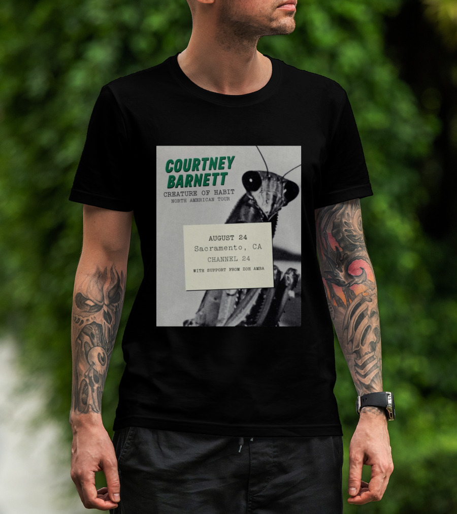 Courtney Barnett Creature Of Habit North American Tour August 24 Sacramento CA Channel 24 Zoh Amba T-Shirt