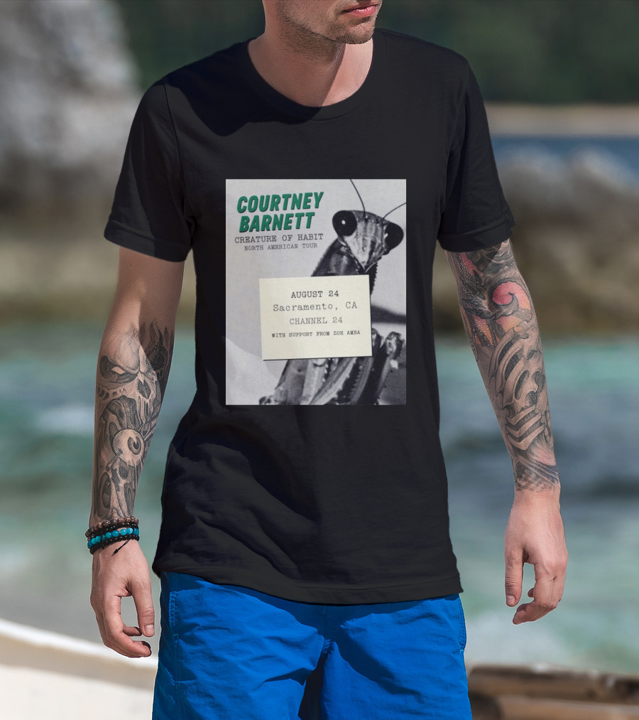 Courtney Barnett Creature Of Habit North American Tour August 24 Sacramento CA Channel 24 Zoh Amba T-Shirt