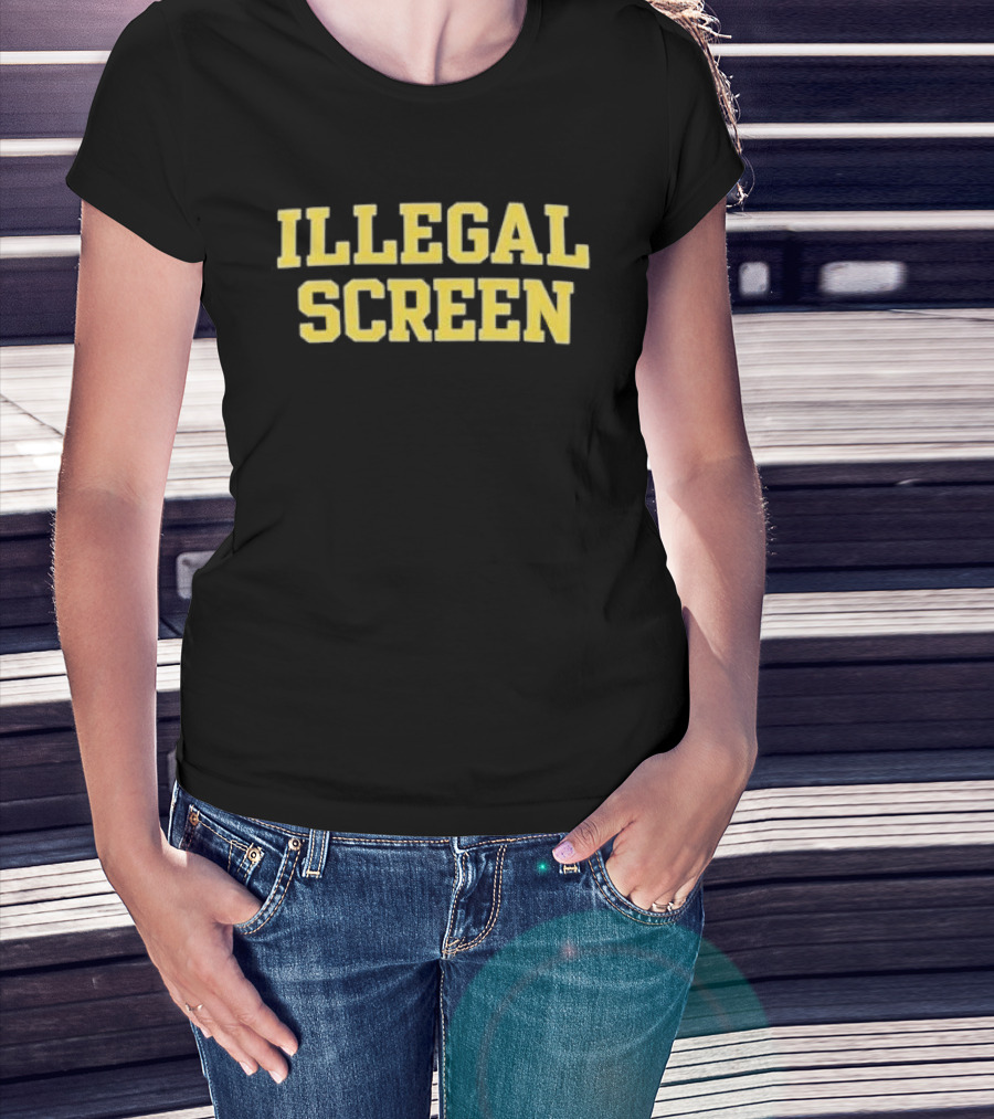 Illegal Screen Sports Humor Yellow T-Shirt
