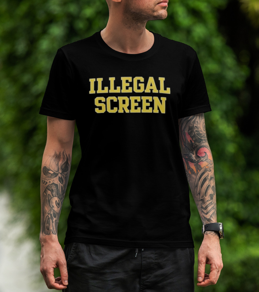 Illegal Screen Sports Humor Yellow T-Shirt