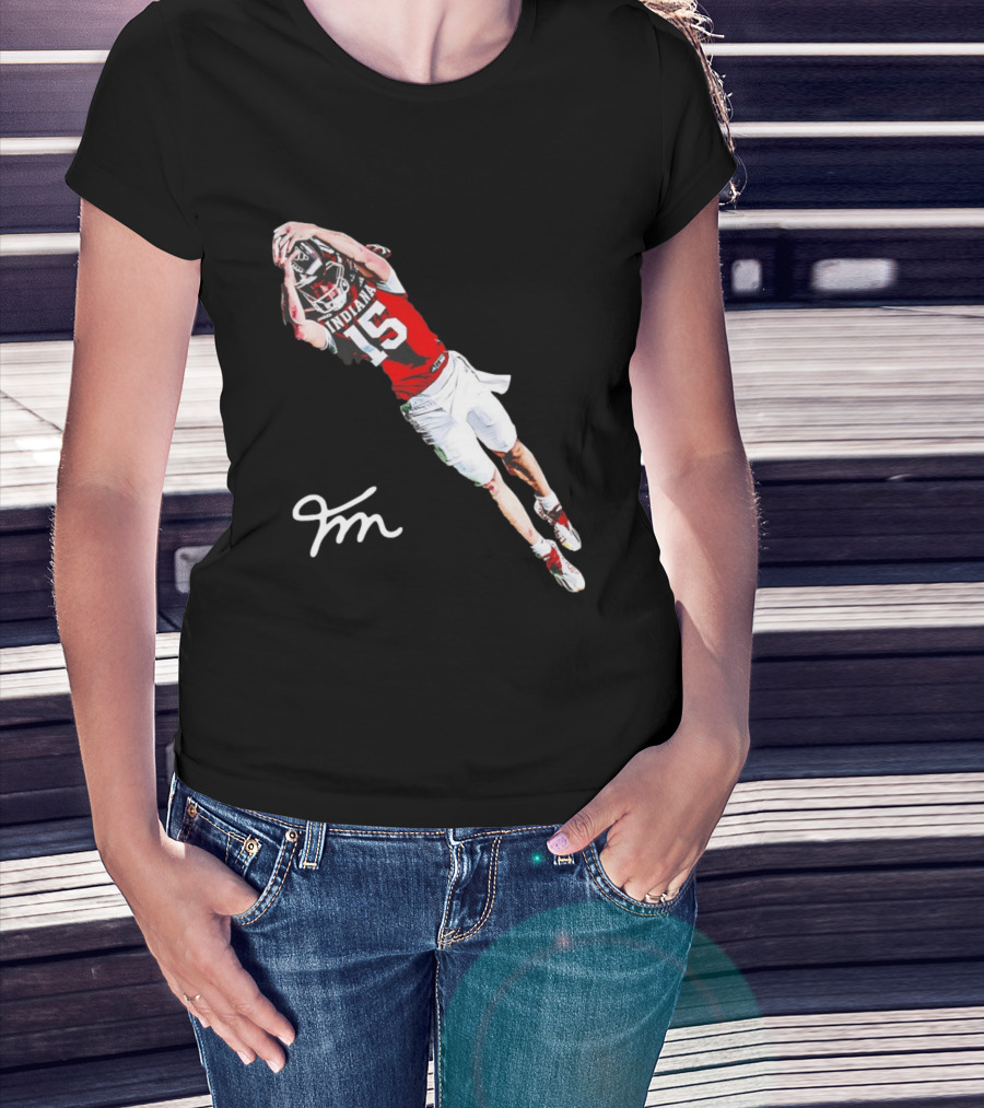 Fernando Mendoza Indiana Hoosiers Natty Flippin' Champs Iconic 15 Leap Signature T-Shirt