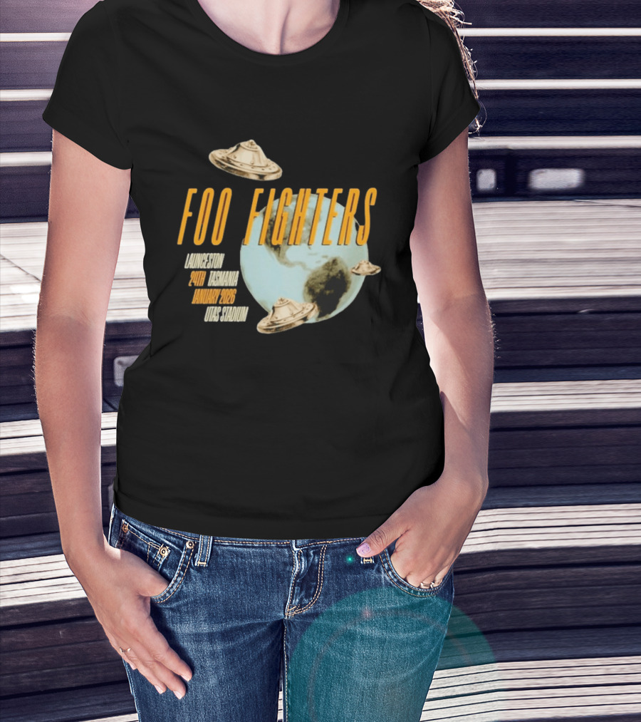 Foo Fighters Launceston UFO Tasmania January 2026 UTAS Stadium T-Shirt