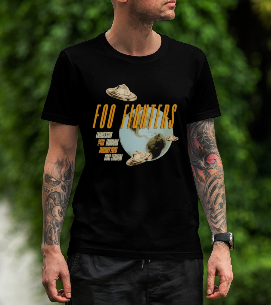 Foo Fighters Launceston UFO Tasmania January 2026 UTAS Stadium T-Shirt