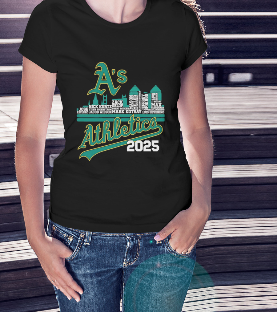A's Athletics 2025 City Skyline Baseball T-Shirt