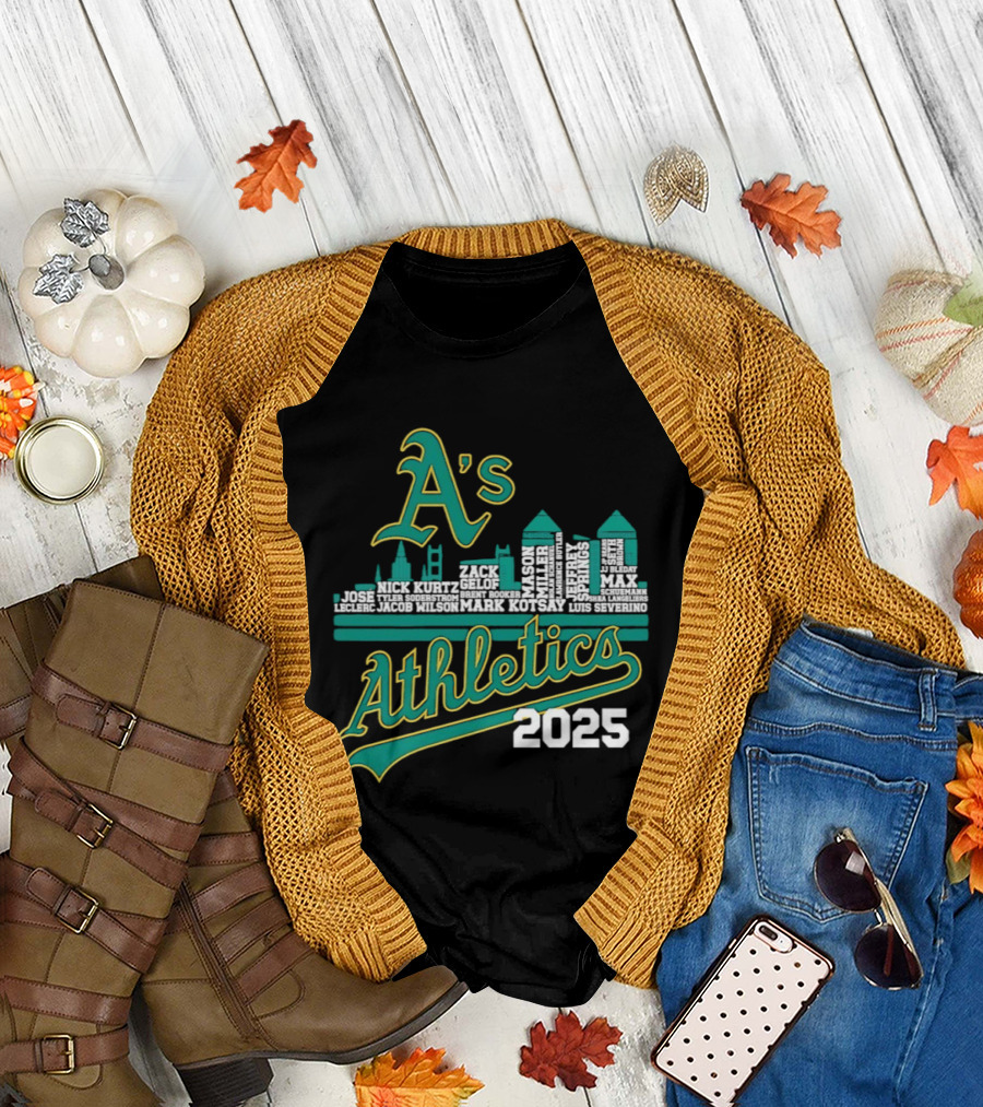 A's Athletics 2025 City Skyline Baseball T-Shirt