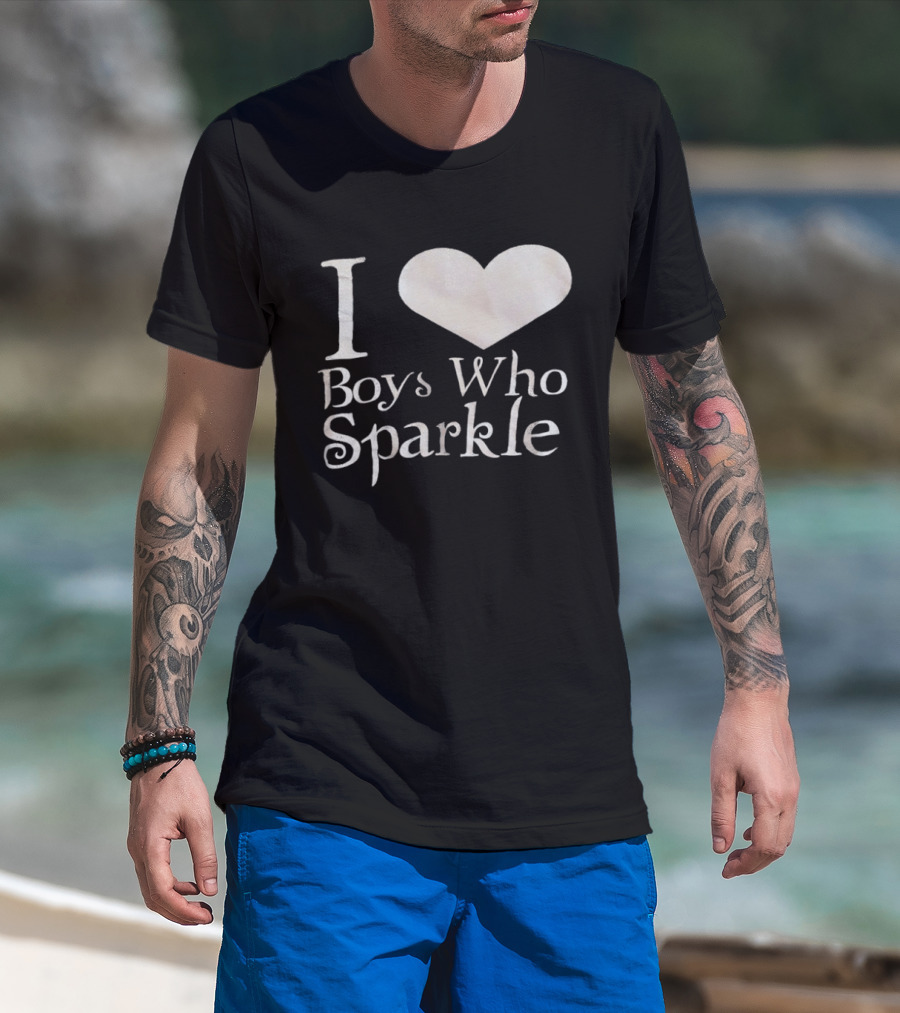 I Love Boys Who Sparkle Twilight Inspired Phrase T-Shirt