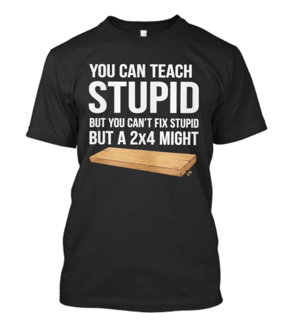 You Can Teach Stupid But You Can't Fix Stupid But A 2x4 Might T-Shirt