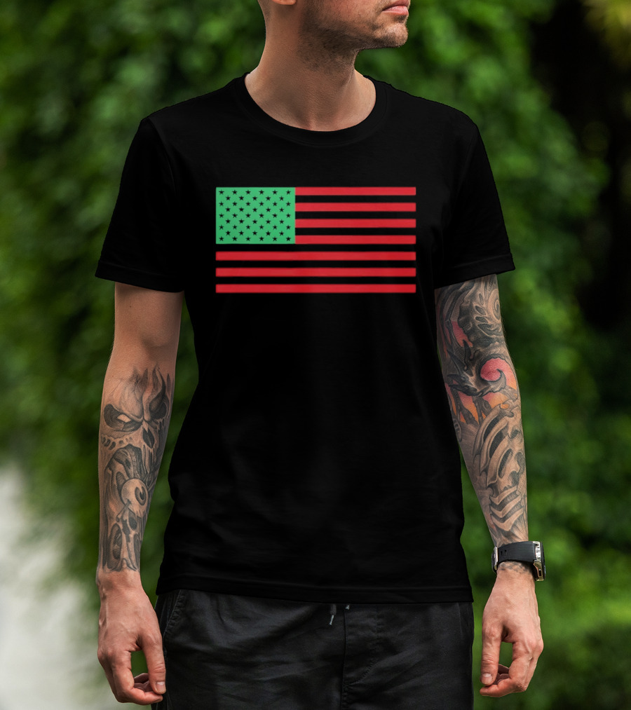 African American Red Green Black Flag T-Shirt