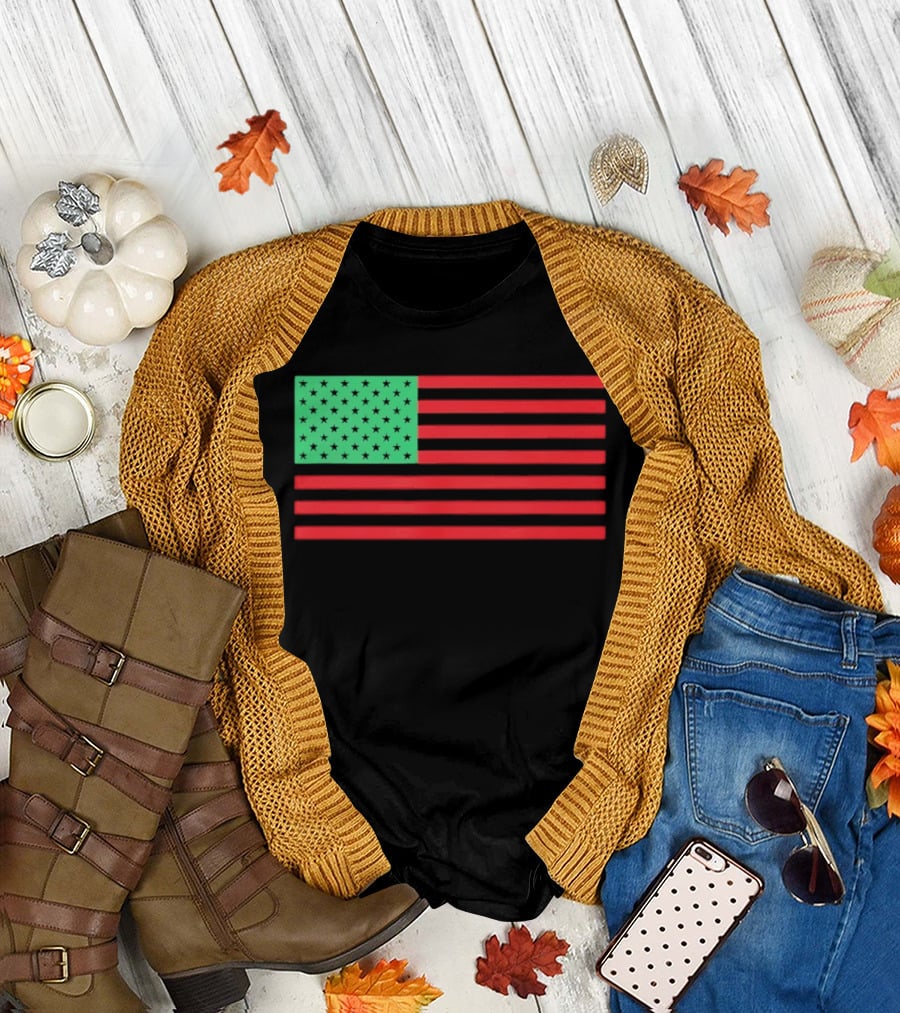 African American Red Green Black Flag T-Shirt