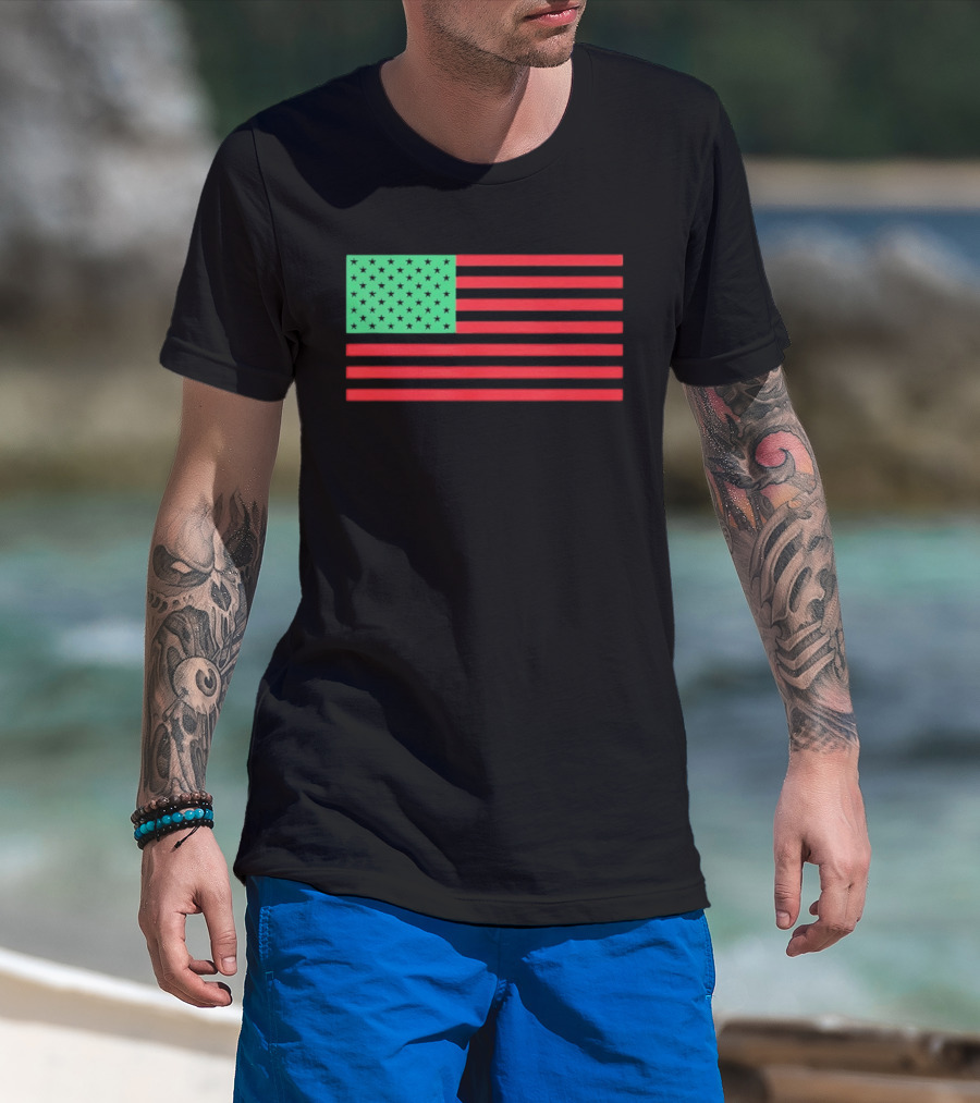 African American Red Green Black Flag T-Shirt