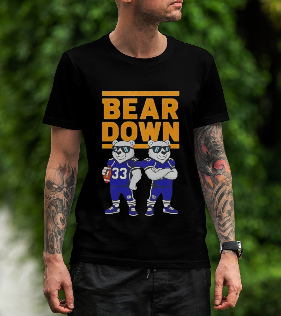 Bear Down Chicago Bears Football Cool Polar Bears Wearing Sunglasses T-Shirt