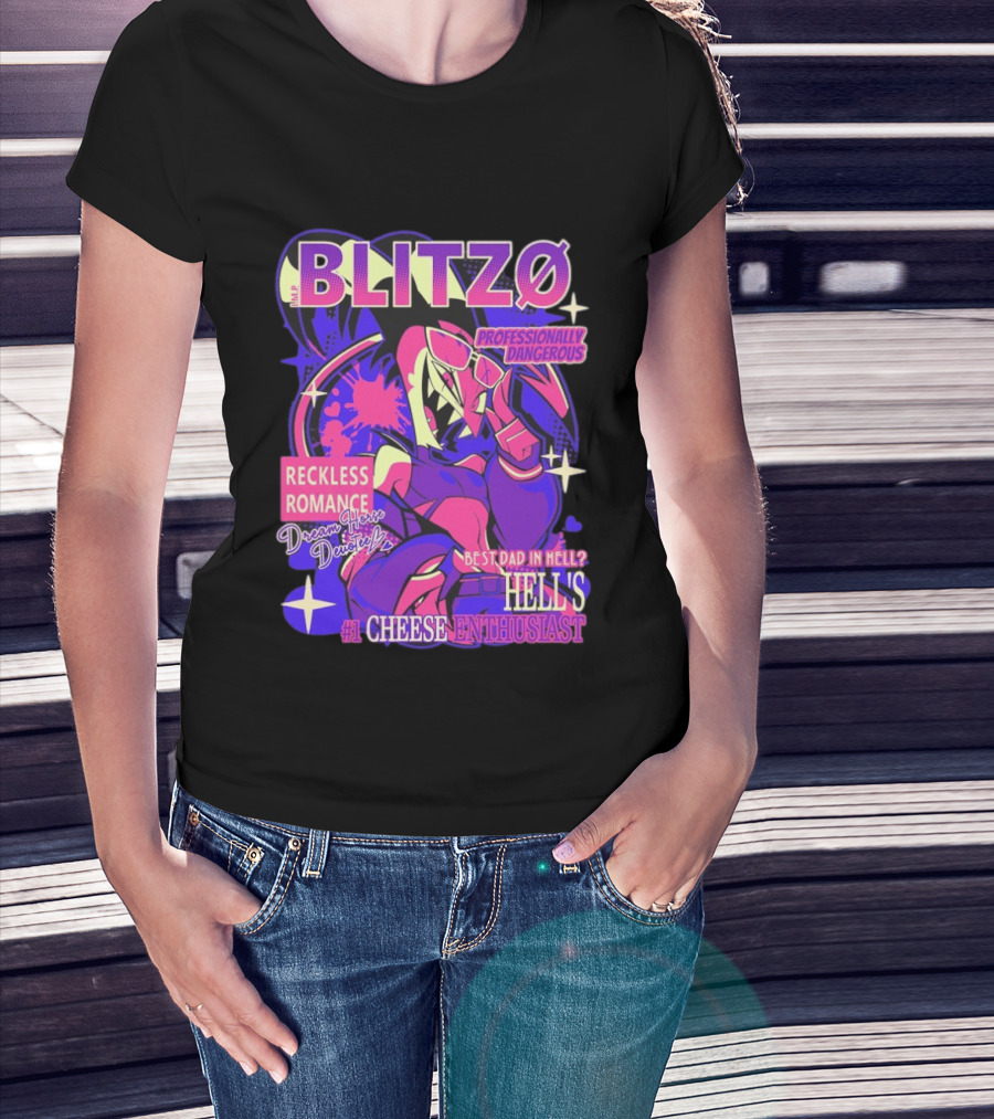 BLITZØ Professionally Dangerous Reckless Romance Dream Horse Dentist Hell's #1 Cheese T-Shirt