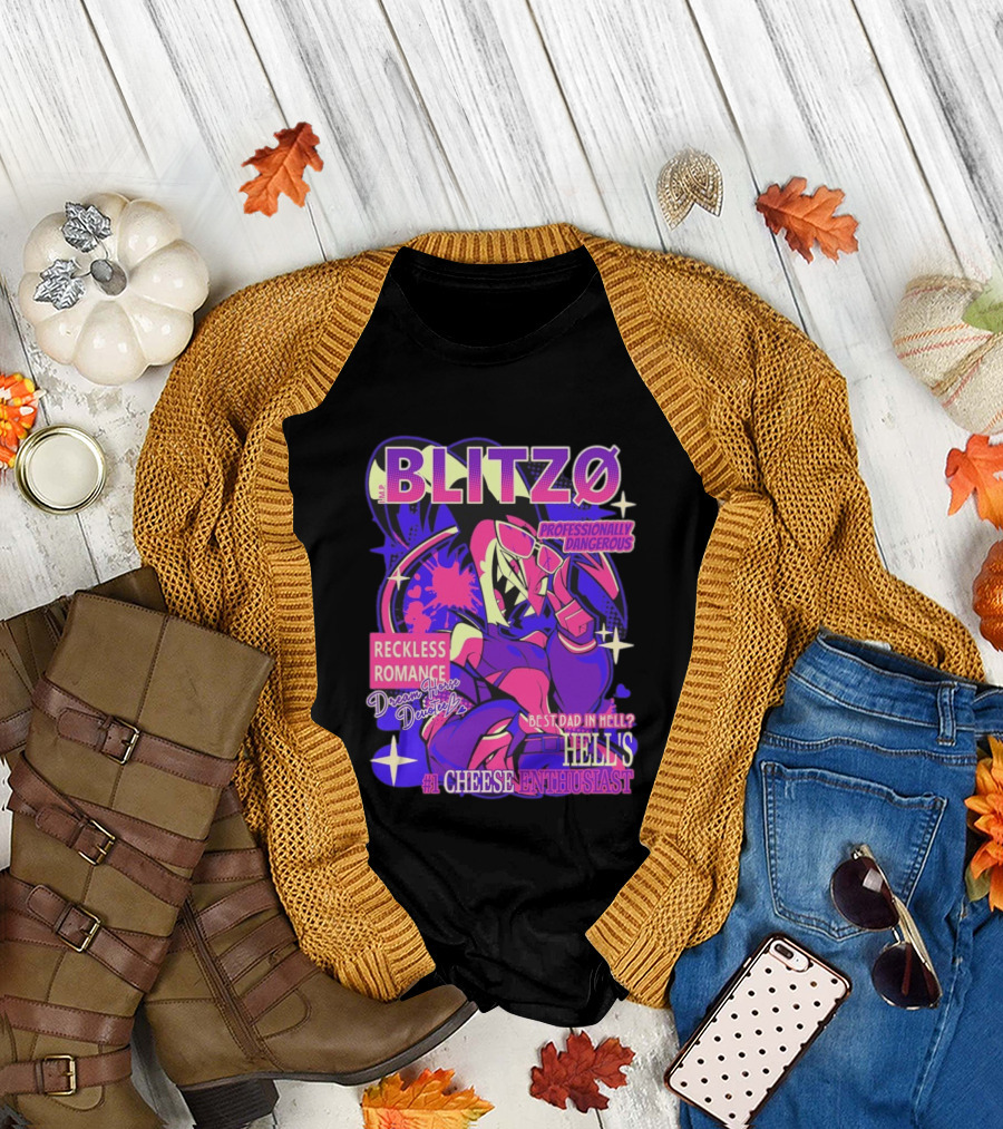 BLITZØ Professionally Dangerous Reckless Romance Dream Horse Dentist Hell's #1 Cheese T-Shirt