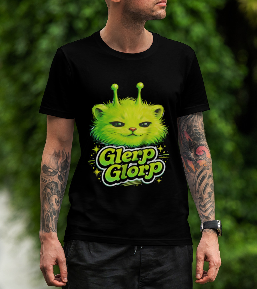 Glerp Glorp Alien Cat Fantasy Creature T-Shirt