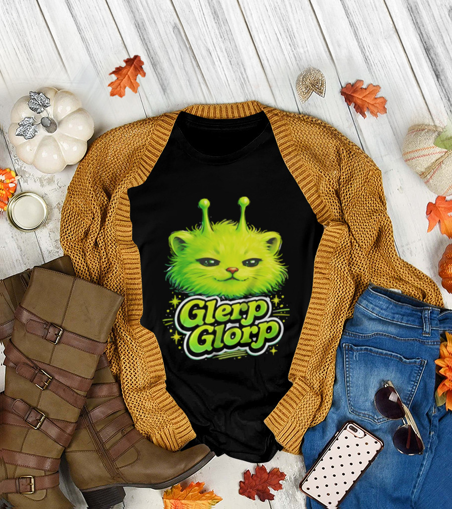 Glerp Glorp Alien Cat Fantasy Creature T-Shirt