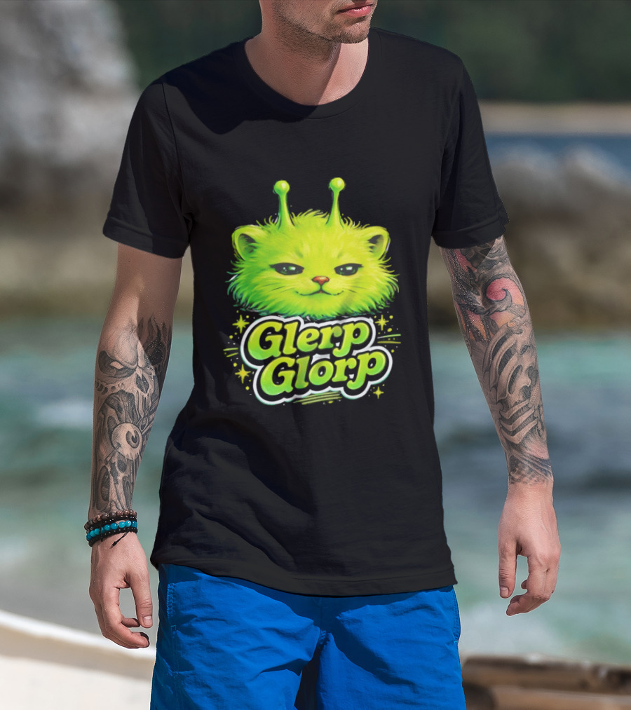 Glerp Glorp Alien Cat Fantasy Creature T-Shirt