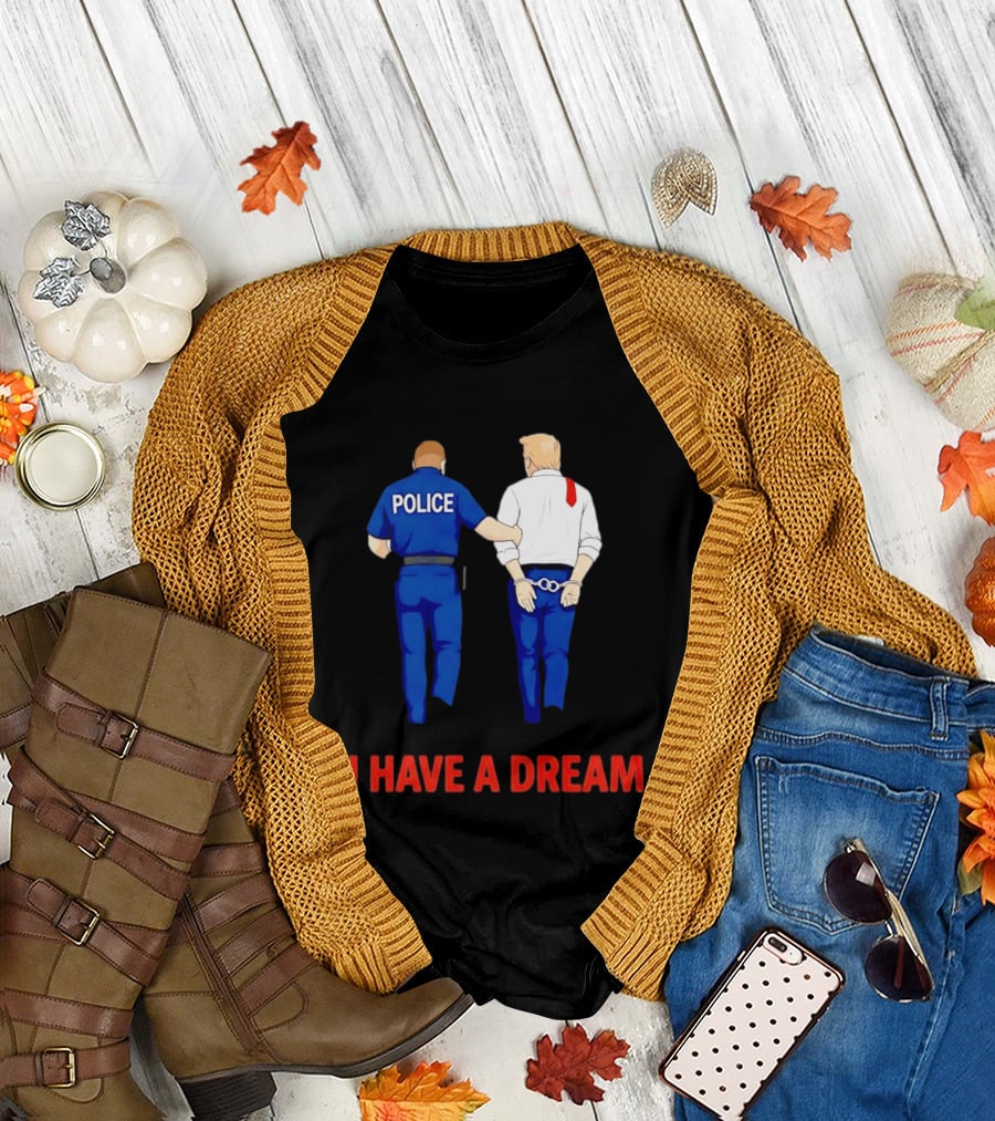 Police Arresting Man in Suit with Red Tie I Have A Dream T-Shirt