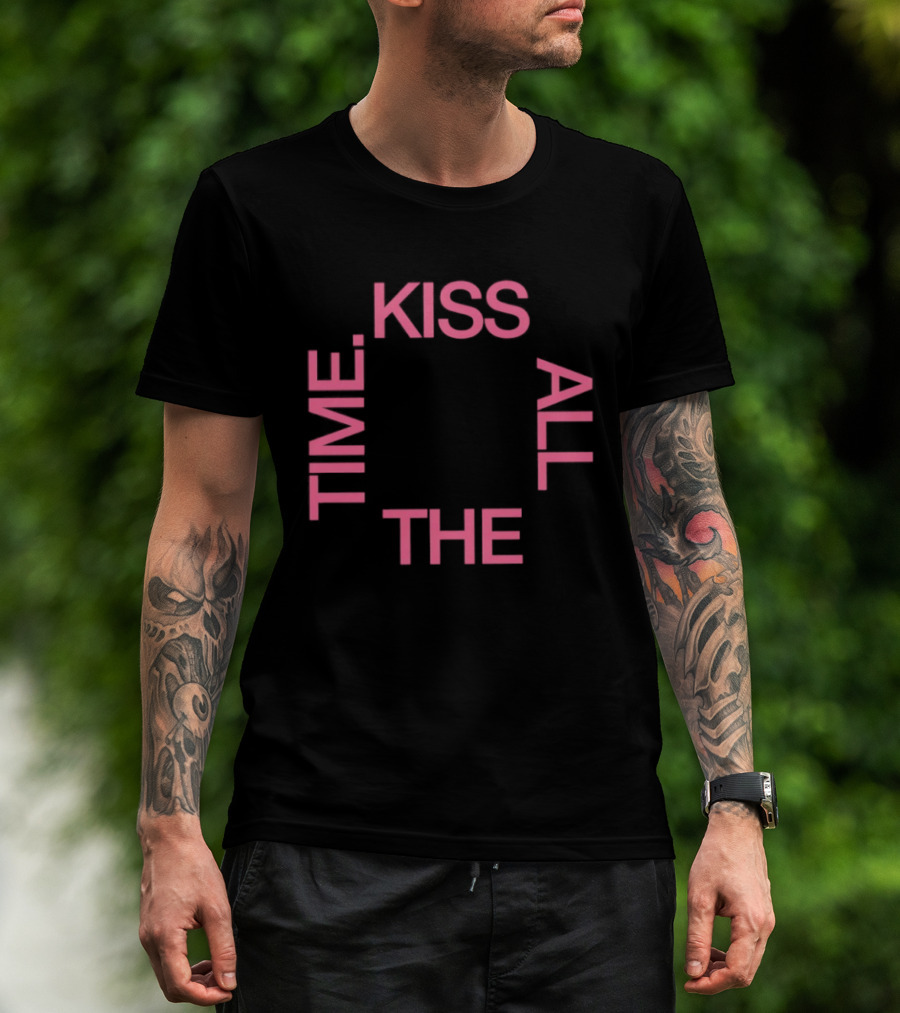 Kiss All The Time Text Circle T-Shirt