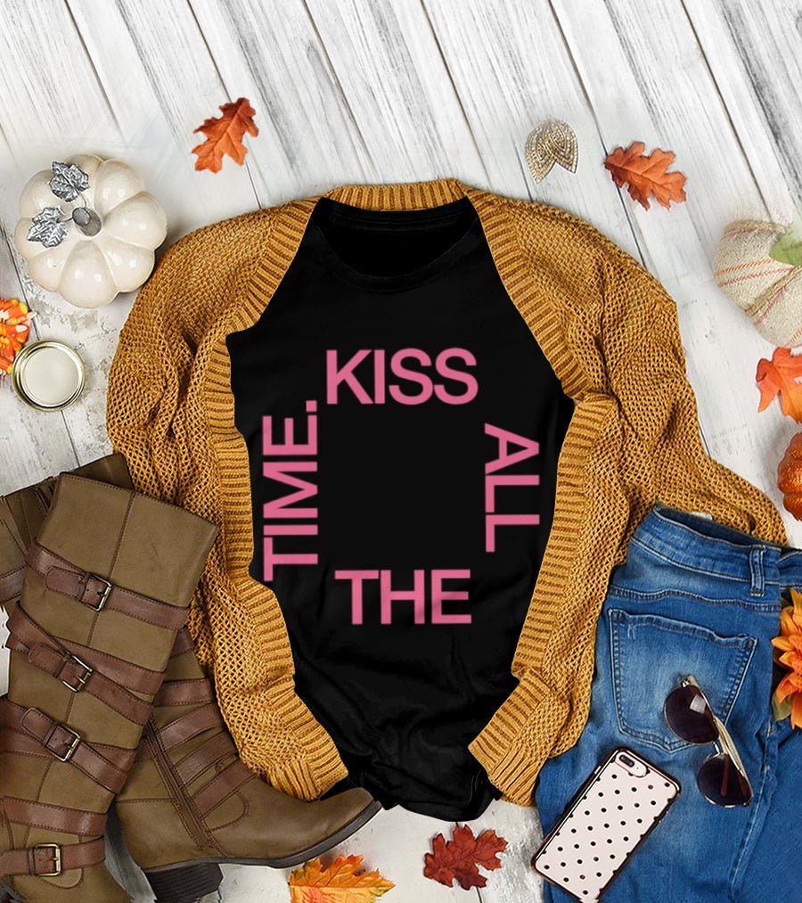 Kiss All the Time Text Circle T-Shirt